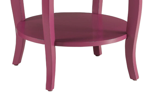English Elm Purple Accent Table With Elegant Cabriole Legs & Open Shelf For Stylish Storage Solutions B062P209054-GIGA