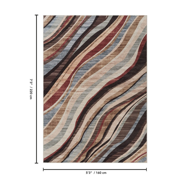 English Elm Jewel Toned Geometric Area Rug Low Pile Multi Color Living Room Floor Accent B186P428919