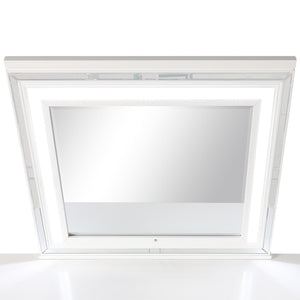 English Elm Genoa Led Illuminated Wall Mirror with White Wood Frame for Bedroom Dresser Decor B078P497938