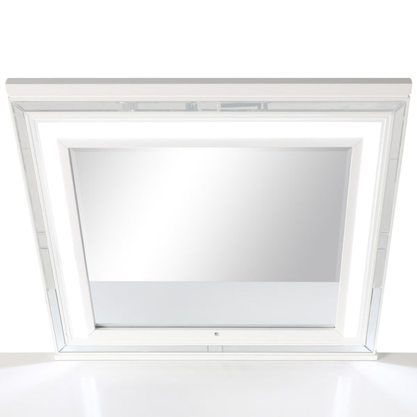 English Elm Genoa Led Illuminated Wall Mirror with White Wood Frame for Bedroom Dresser Decor B078P497938