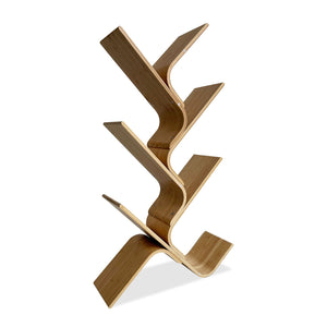 English Elm Modern Bamboo Diagonal Shelf Unit for Living Room — Contemporary Vertical Display, Space-Saving Organizer Natural 26 L x 11 W x 10 H B2741P342786