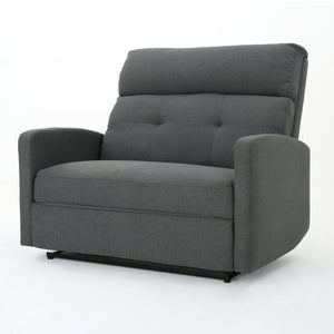 English Elm Christopher Knight Home® - Reclining Loveseat with Push-Back Recline, Plush Tufted Fabric Sofa, Compact Wall-Hugger Design Charcoal 61372.00CCL