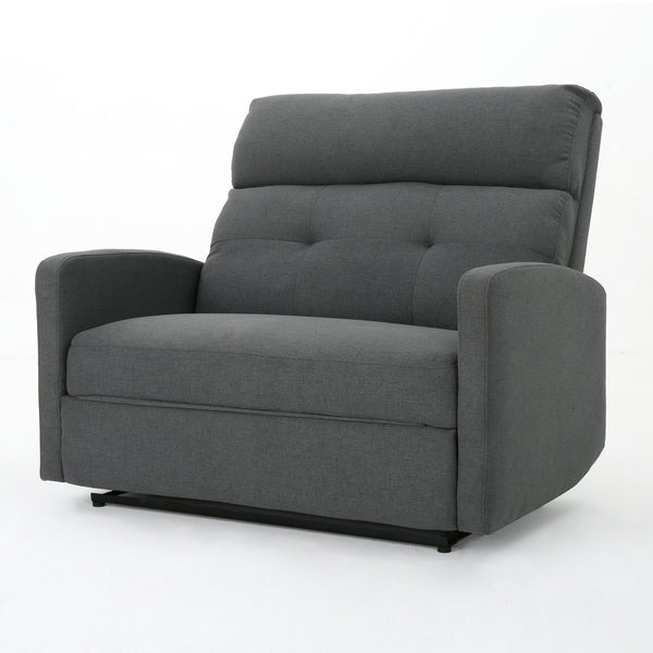 English Elm Christopher Knight Home® - Reclining Loveseat with Push-Back Recline, Plush Tufted Fabric Sofa, Compact Wall-Hugger Design Charcoal 61372.00CCL