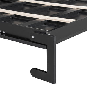 English Elm Queen-size Murphy Wall Bed with Led Ambient Lighting Usb Outlet and Graphic Panel Black LP000357AAB