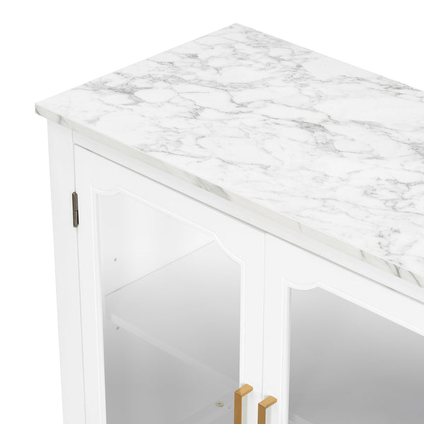 English Elm Christopher Knight Home® - Storage Cabinet - Stylish 3-Door White Design For Entryway, Living Room, Or Dining Area Storage Solutions N780P330602K
