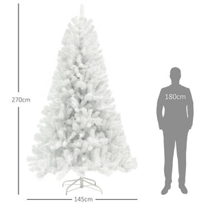 English Elm Homcom 9Ft Tall Unlit Artificial Christmas Tree With 2132 Lush Branch Tips - Easy Auto Open Setup W2225P249636