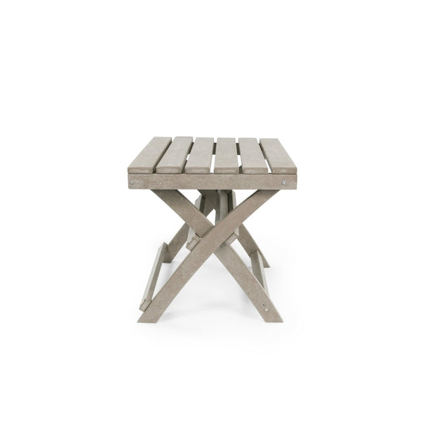English Elm Seaview Recycled Hdpe Outdoor Folding Side Table Uv Resistant Patio Deck Use Sand B2745P409727