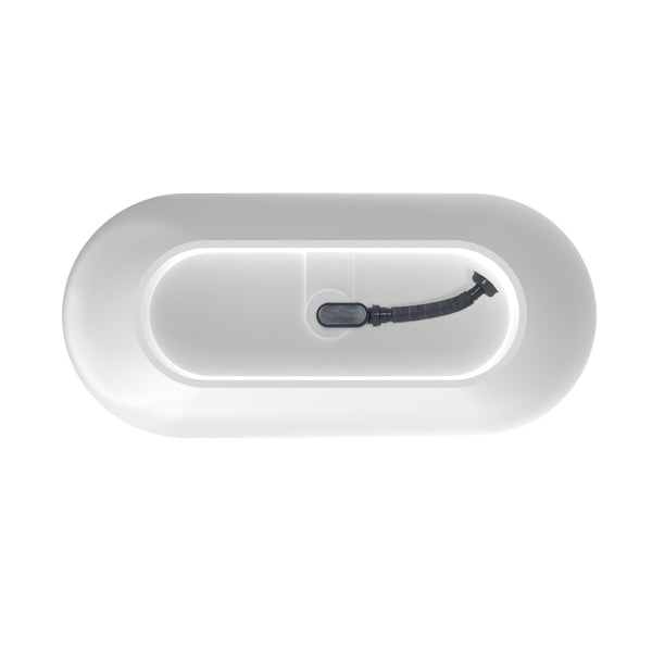 English Elm 63 Inch Stone Resin Freestanding Bathtub Oval Matte White Seamless Soaking Basin W1613P427471