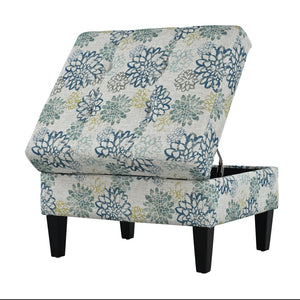 English Elm Christopher Knight Home® - STORAGE Ottoman with Tufted Waffle Stitching, Soft-Close Hinges and Contemporary Upholstered Design Blue,Light Brown N770P272083L