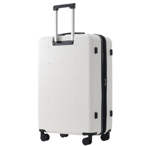 English Elm Luggage 5 Piece Hardside Abs Set with Front Access Carry on and Tsa Spinner Wheels White N732P391557K