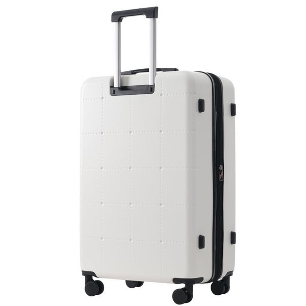 English Elm Luggage 5 Piece Hardside Abs Set with Front Access Carry on and Tsa Spinner Wheels White N732P391557K