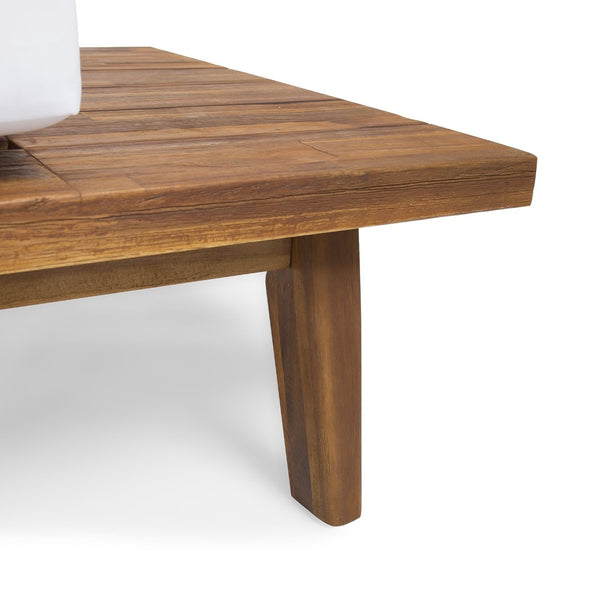 English Elm Hillcrest Solid Acacia Corner Sofa with Built-in Side Table for Outdoor Living 61288.00RSBWHI