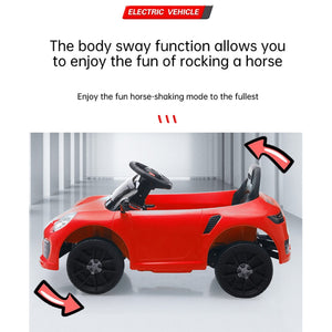 English Elm Ride on Electric Sports Car for Kids 12v Dual Motor with Remote Swing and Led Lights Red W1760P358679