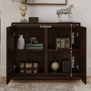 English Elm Mid Century Modern V-Shape Storage Cabinet - Stylish Buffet With Versatile Use For Home & Office Spaces W1801P362146
