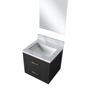 English Elm Black Single Bath Vanity With Acrylic Countertop, Soft-Close Cabinet & Frameless Mirror – 20" W X 18" D B2731S01418