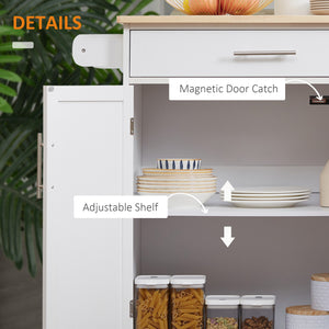 English Elm Homcom Versatile Kitchen Island Cart With Drawer, Towel Rack & Rolls For Easy Storage & Prep W2225P217944