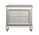 English Elm Champagne 2-Drawer Nightstand With Sparkling Trim