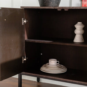 English Elm Solid Wood Sideboard With Handcrafted Geometric Design, Smart Storage & Rustic Finish For Versatile Spaces W3158P351694-GIGA