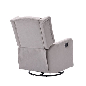 English Elm Coolmore Linen Swivel Glider Recliner with 360 Rotation Ergonomic Nursery Lounge Seat W1539P151225