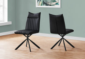 English Elm Dining Chair Set Of 2 - Modern Upholstered Faux Leather Side Chairs For Stylish Dining Spaces B2710P218847