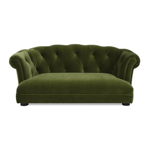 English Elm Jennifer Taylor Home - Kiki Chesterfield Dog Sofa Bed with Tufted Rolled Back, Plush Dual Foam Comfort, Durable Velvet (37") Olive Green B2719P238247