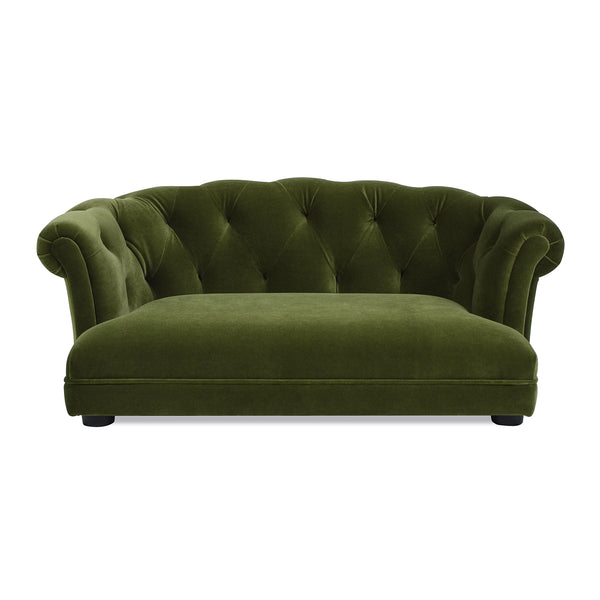 English Elm Jennifer Taylor Home - Kiki Chesterfield Dog Sofa Bed with Tufted Rolled Back, Plush Dual Foam Comfort, Durable Velvet (37") Olive Green B2719P238247