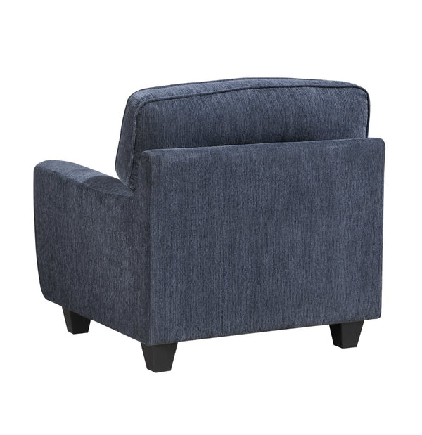 English Elm Contemporary Chenille 3 Piece Sofa Set with Pocket Coil Support and Reversible Cushions Blue B011S02477