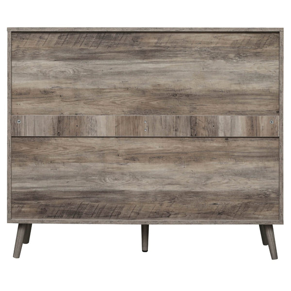 English Elm 4 Door Rattan Shoe Cabinet with Pine Legs Slim Entryway Storage Modern Style W688P173281