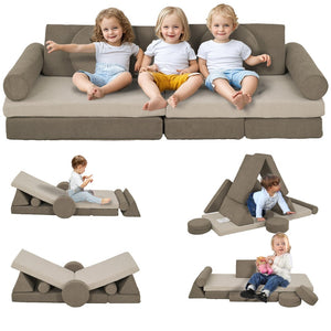English Elm Qaba 12 Piece Modular Foam Toddler Play Sofa Set for Creative Playroom Fun W2225P249712