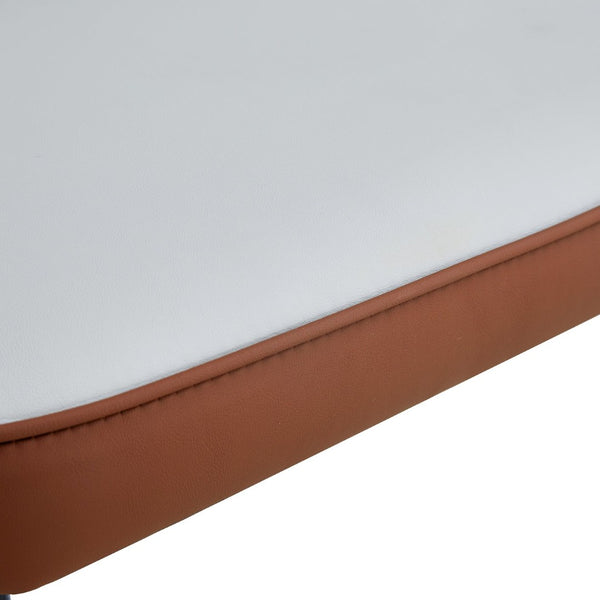 English Elm Table Modern Minimalist Dining Set With White Imitation Marble Top & 4 Pu Upholstered Chairs W1151S01678-GIGA