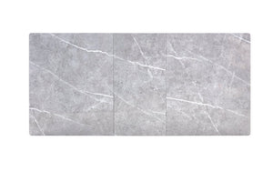 English Elm Modern Extendable Rectangular Dining Table with Scratch‑Resistant MDF Top and Matte Geometric Legs, Space‑Saving Centerpiece for Home or Office W3493S00008