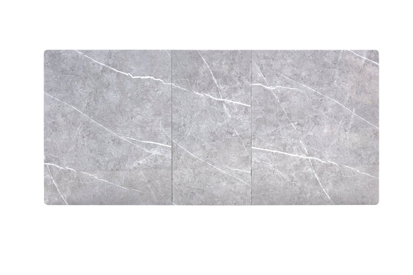 English Elm Modern Extendable Rectangular Dining Table with Scratch‑Resistant MDF Top and Matte Geometric Legs, Space‑Saving Centerpiece for Home or Office W3493S00008