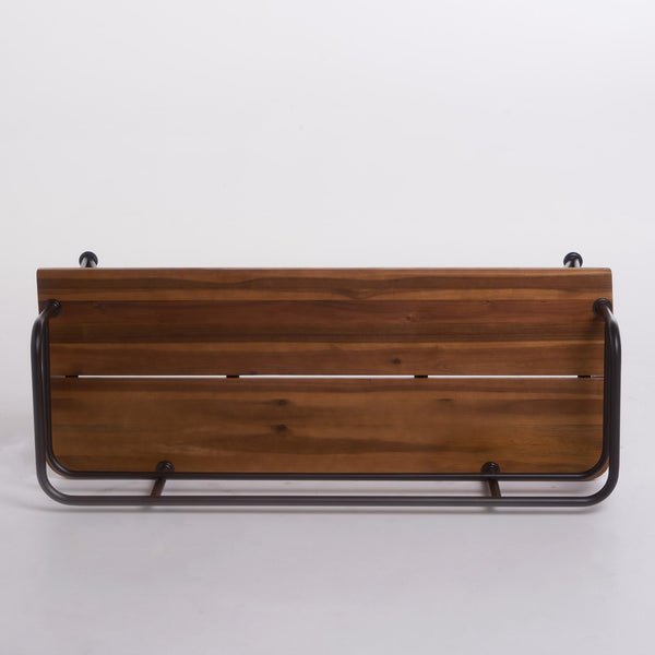 English Elm Christopher Knight Home® - ZION Rustic Teak Acacia Wood and Powder-Coated Iron Bench for Patio — Durable 50.5" Outdoor Seating 60390.00