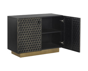 Sunpan Hive Sideboard - Handcrafted Artisan Design with Unique Honeycomb Pattern and Brass Accents Small - 41W x 18.5D x 30H