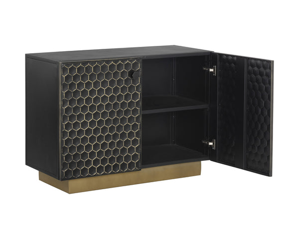 Sunpan Hive Sideboard - Handcrafted Artisan Design with Unique Honeycomb Pattern and Brass Accents Small - 41W x 18.5D x 30H