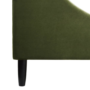 English Elm Jennifer Taylor Home - Aspen Modern Platform Bed Set In Olive Green Velvet - Vertical Tufted Headboard, Queen Size Comfort B2719P238512