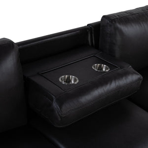 English Elm Montero Sleeper Sectional with Storage Chaise Drop Down Table and Usb Ports B201S00463