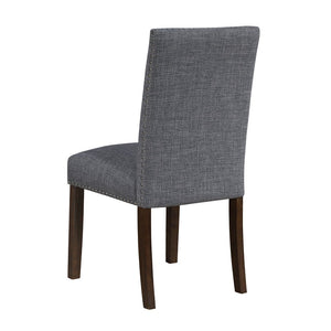 English Elm Classic Five Piece Acacia Veneer Dining Set with Nailhead Parsons Chairs for Eight Dark Brown,Gray B011S02246