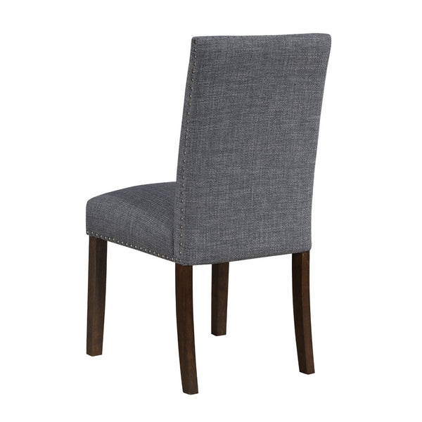 English Elm Classic Five Piece Acacia Veneer Dining Set with Nailhead Parsons Chairs for Eight Dark Brown,Gray B011S02246