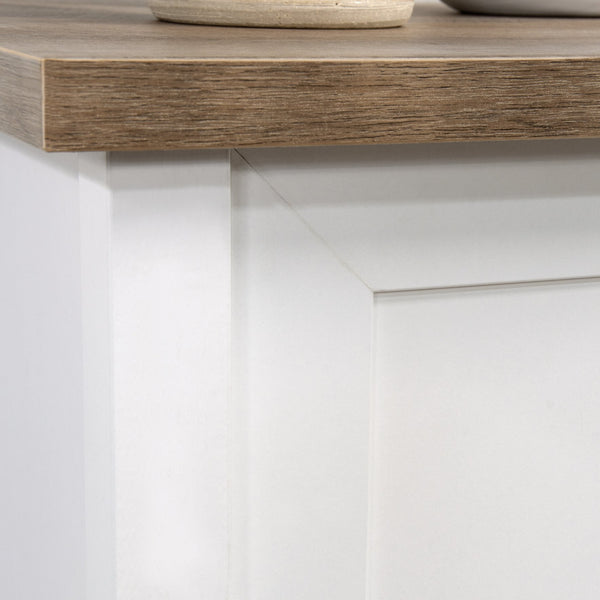 English Elm Credenza, Modern White Storage Solution With Easy Assembly For Home Office, Living Room, Entryway B356P402768