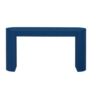 English Elm U_Style 58.2" Console Table With Dual Drawers, Arched Legs & Stripe Design For Entryway & Living Room N711P289125V-GIGA