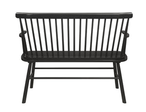 English Elm 1pc Vintage Farmhouse Spindle Back Bench 48" Rustic Wooden Entryway Seat for Cozy Homes and Halls Black 52 L x 23 W x 15 H B011P284204