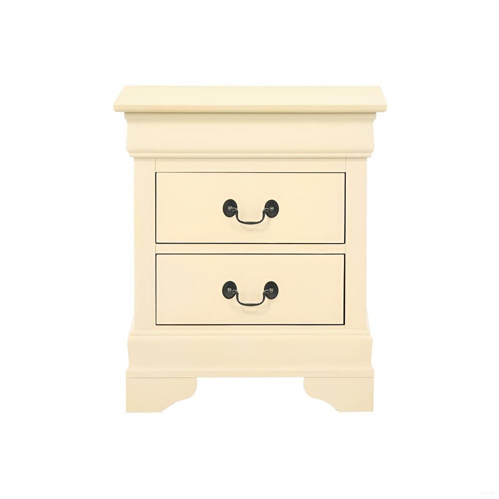 English Elm Classic Beige Nightstand Two-Drawer 24"H x 21"W x 16"D – Durable Particle Board, Warm Neutral Accent for Bedroom Decor B078107854
