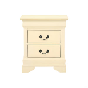 English Elm Classic Beige Nightstand Two-Drawer 24"H x 21"W x 16"D – Durable Particle Board, Warm Neutral Accent for Bedroom Decor B078107854