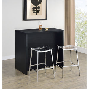 English Elm Irving Matte Black Freestanding Bar Cabinet with Wine Grid and Stemware Storage B062P451808