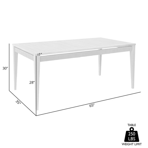 English Elm Orbit Solid Eucalyptus Rectangular Outdoor Dining Table for Patio Garden Use B2736P464825
