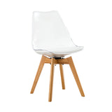 English Elm Modern Chairs Can Rotate 360 Degrees. The Backrest Is Made Of Pet Material, The Seat Cushion Is Made Of Pu Material, and The Support Legs Are Made Of Oak. (Set Of 4)