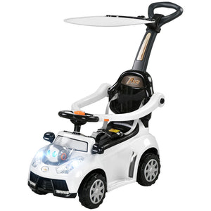 English Elm Qaba 3 in 1 Toddler Ride on Push Car with Canopy Robot Theme and Music W2225P229327