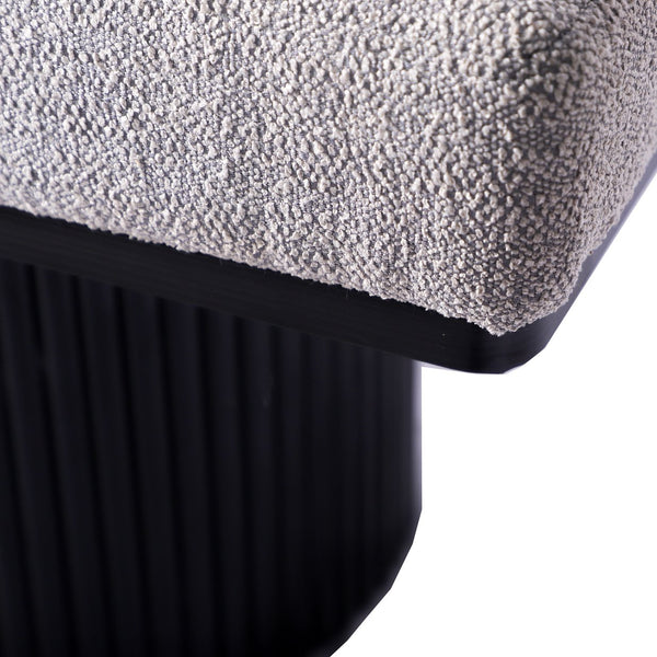 English Elm Upholstered Modern Boucle Bench with Black Chunky Legs, 260lb Capacity, Plush Foam Seat for Entryway LIGHT GREY W1435S00002