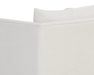 Sunpan Kira Armchair - Modern Design with Soft Geometric Lines, Durable Performance Fabric, Handcrafted Elegance Heather Ivory Tweed